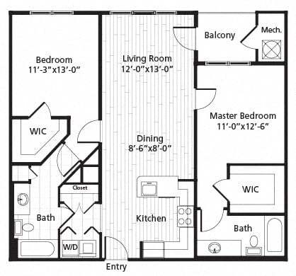 Apartment F106 floorplan